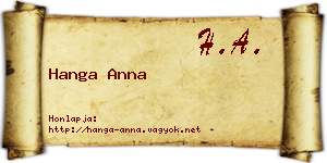 Hanga Anna névjegykártya