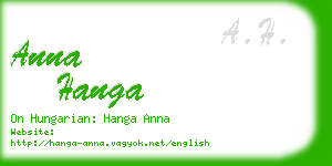 anna hanga business card